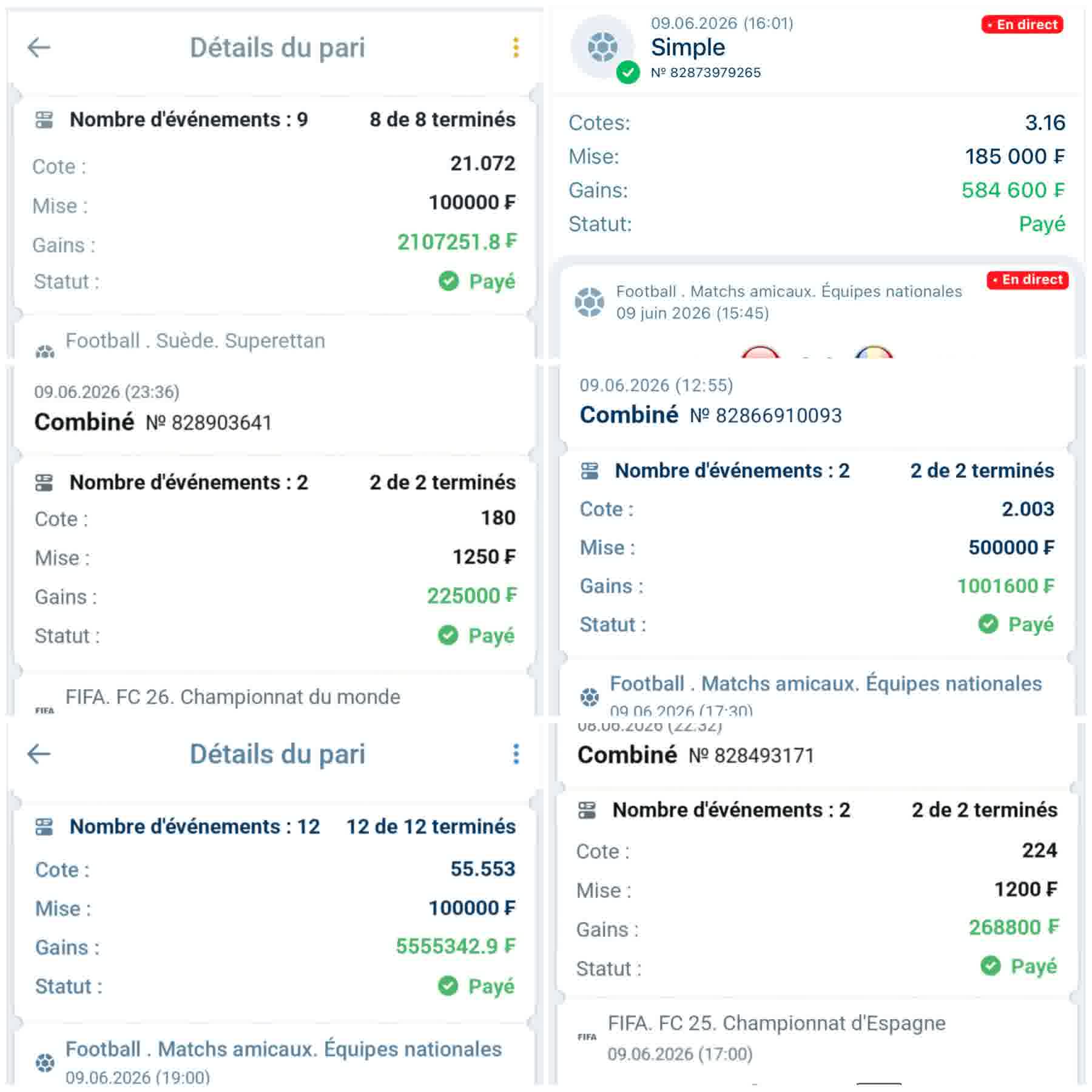 Coupon validé - ORION9 PRONOS⚽️🥇